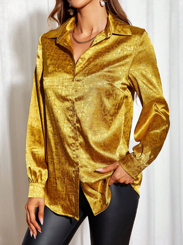 Jacquard Satin Shirt