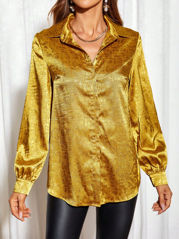 Jacquard Satin Shirt