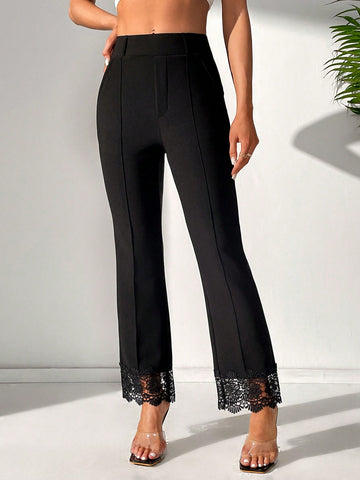 Privé Lace Patchwork Flared Pants