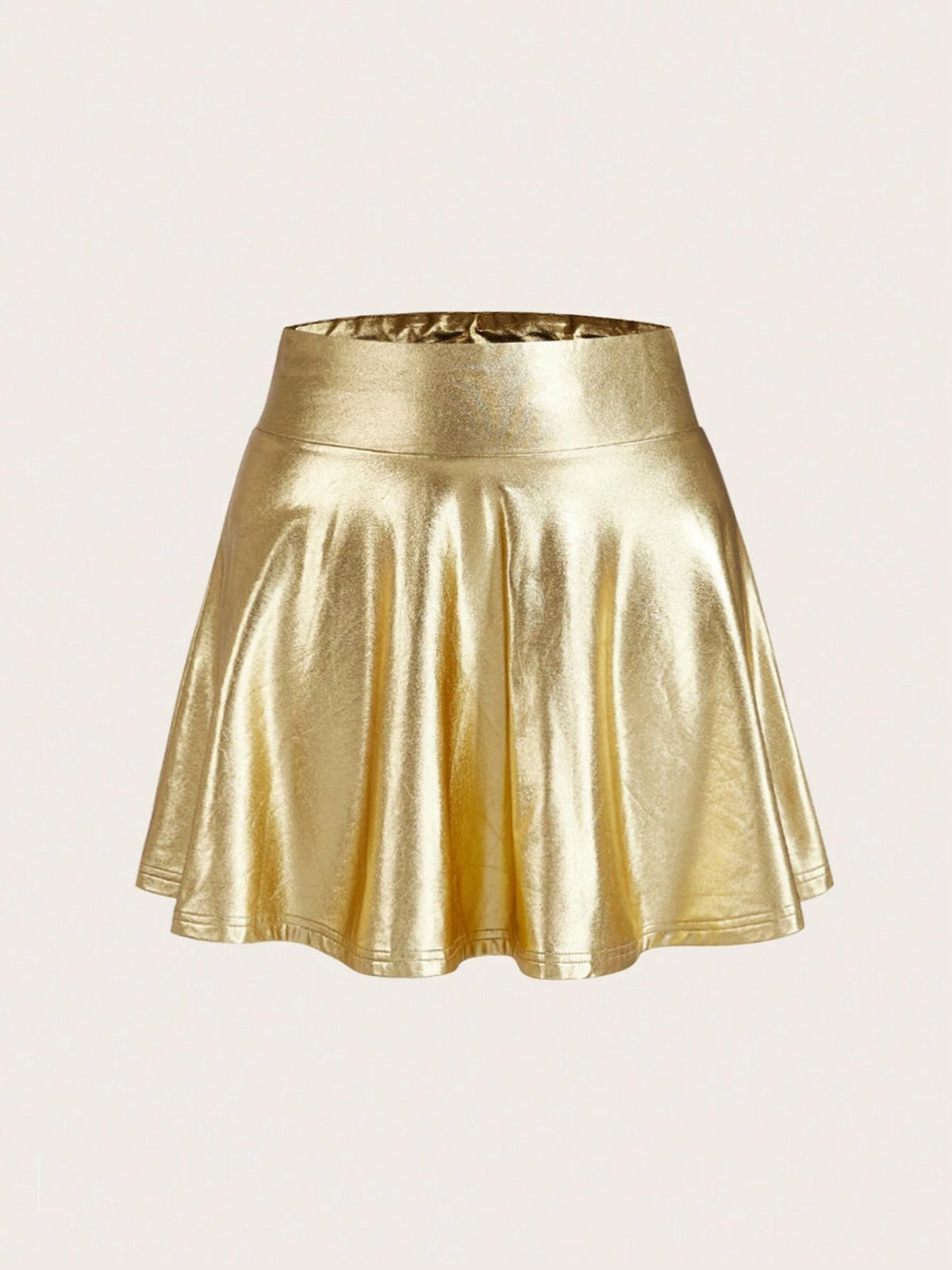 Privé Ladies Casual Knitted PU Fabric High Waist Skirt