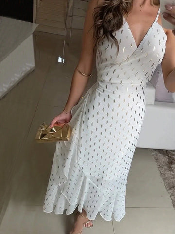 Ladies' Gold Foil Wrapped Strappy Wrap Dre