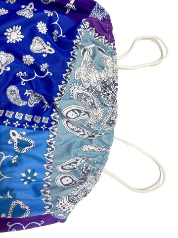 Ladies' Paisley Printed Bodycon Strap Dress Suitable For Summer Music Festival