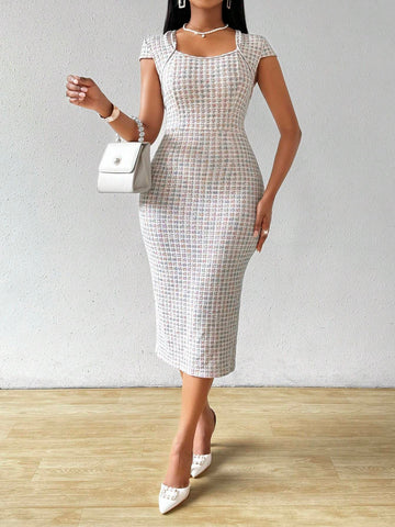 Ladies' Simple Plaid Daily Sweet Dress