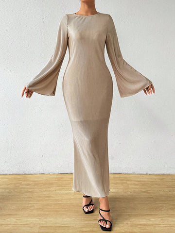 Ladies' Simple Solid Color Daily Summer Dress