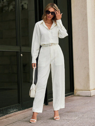 Ladies' Solid Color 2-Piece Set