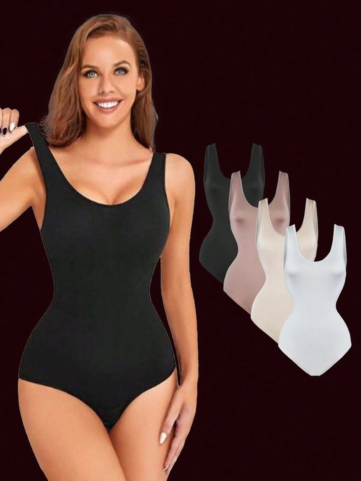 Ladies Solid Color Sleeveless Bodysuit