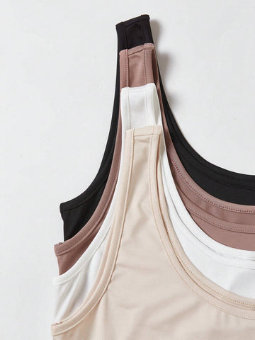 Ladies Solid Color Sleeveless Bodysuit