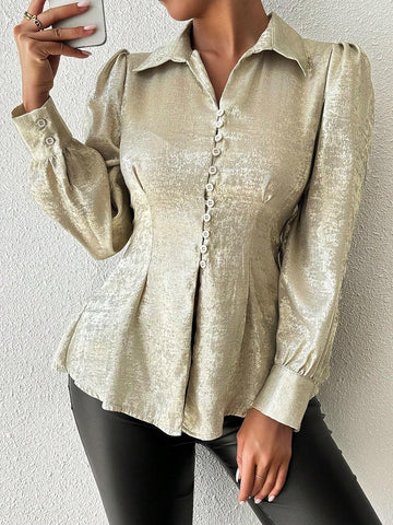 Privé Long Sleeve Shirt With Metallic Bowknot Back