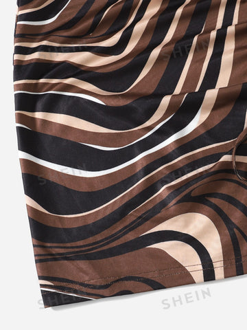 Privé Marble Print Drawstring Skirt