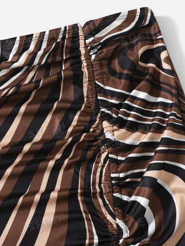 Privé Marble Print Drawstring Skirt