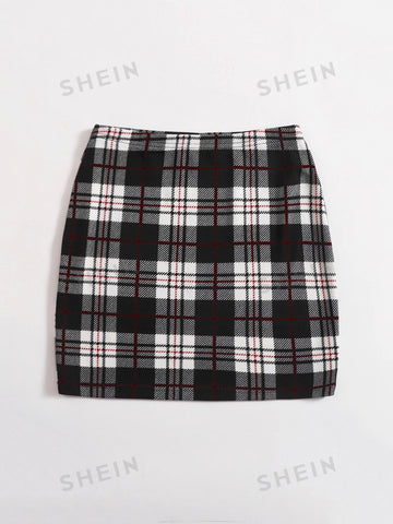 Privé Plaid Bodycon Skirt