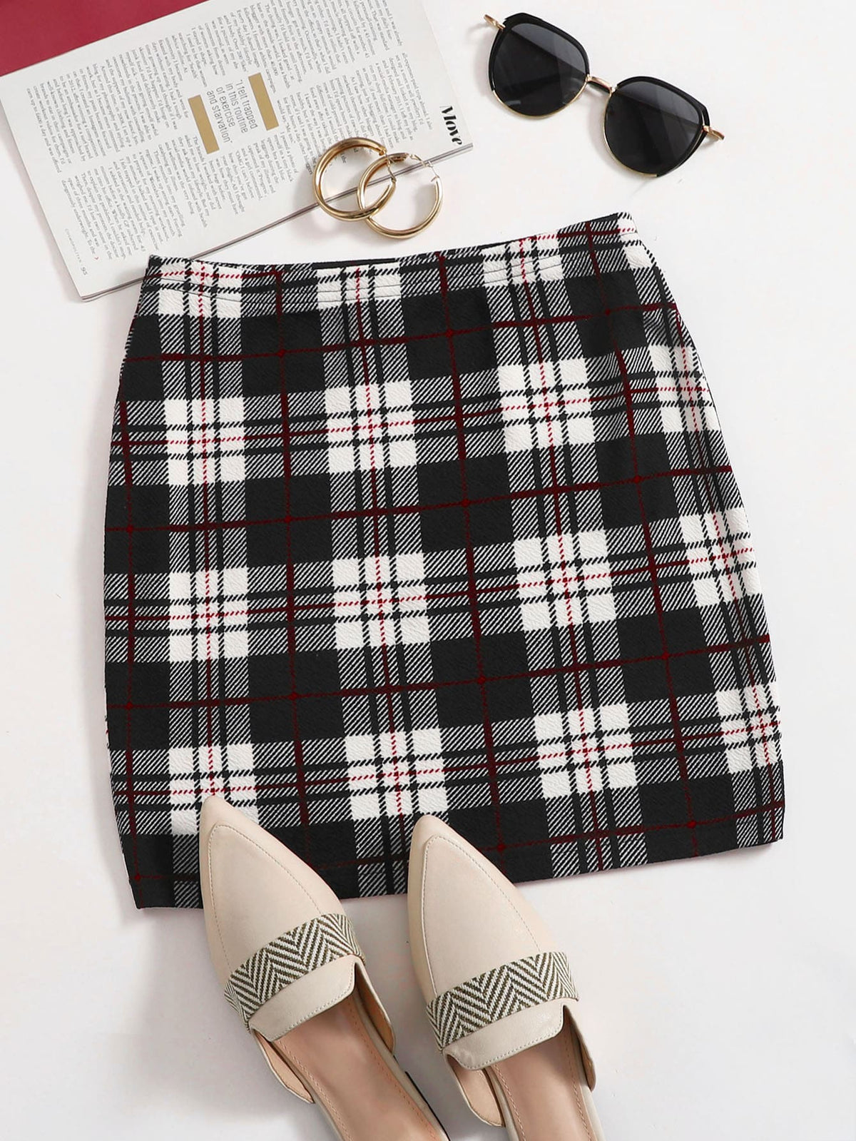 Privé Plaid Bodycon Skirt