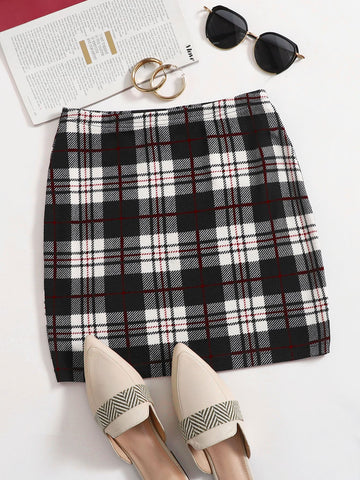 Privé Plaid Bodycon Skirt