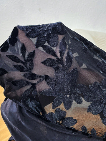 Puff Sleeve Flocked & Mesh Bodysuit