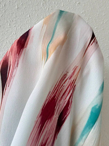 Random Printed One Shoulder Cape Sleeve Jumpsuit