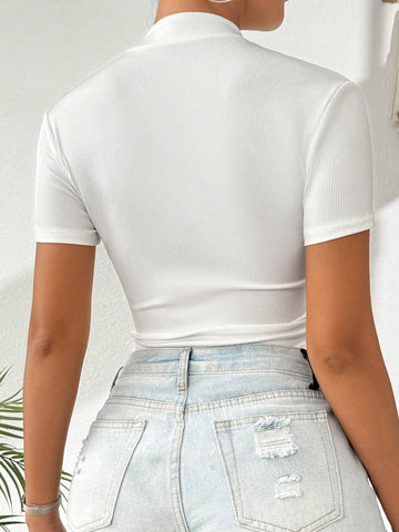 Sexy Stand Collar Zip Up Slim Fit Jumpsuit