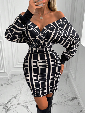 Sexy V-Neck Batwing Sleeve Dress For Women
