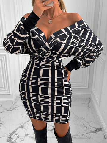 Sexy V-Neck Batwing Sleeve Dress For Women