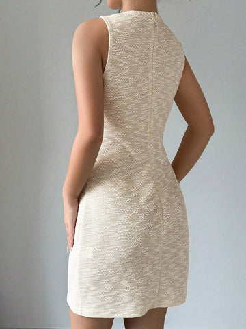 Sleeveless Texture Casual Summer Dress