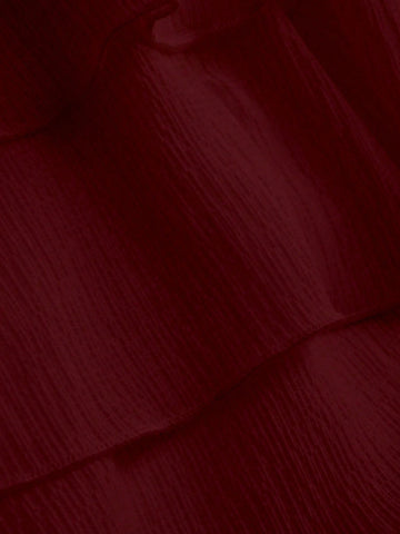 Solid Color Ruched Halterneck Ruffled Hem Strapless Summer Dress
