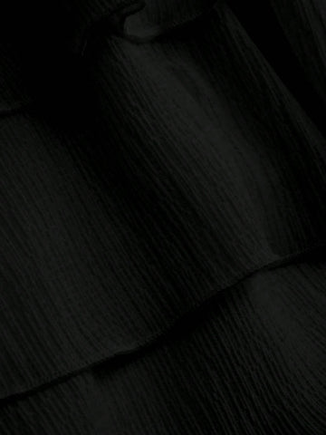 Solid Color Ruched Strapless Ruffle Hem Summer Dress