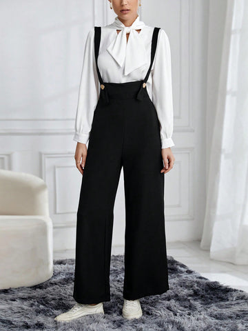 Solid Color Wide-leg Overalls Without Top