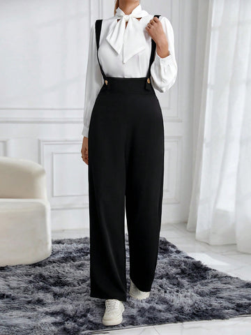 Solid Color Wide-leg Overalls Without Top