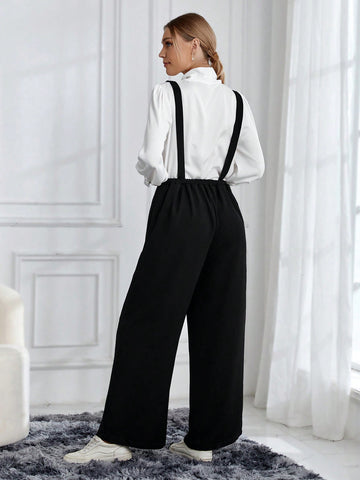 Solid Color Wide-leg Overalls Without Top