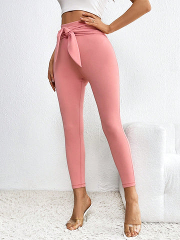 Solid Knot Front Leggings