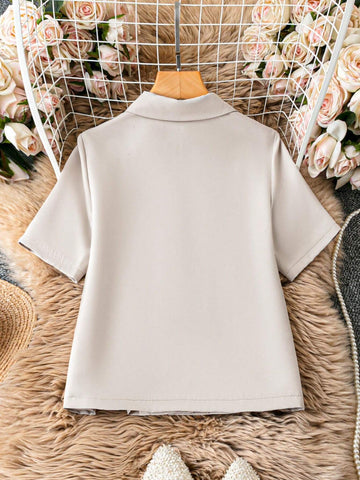 Privé Solid Lapel Neck Button Front Shirt