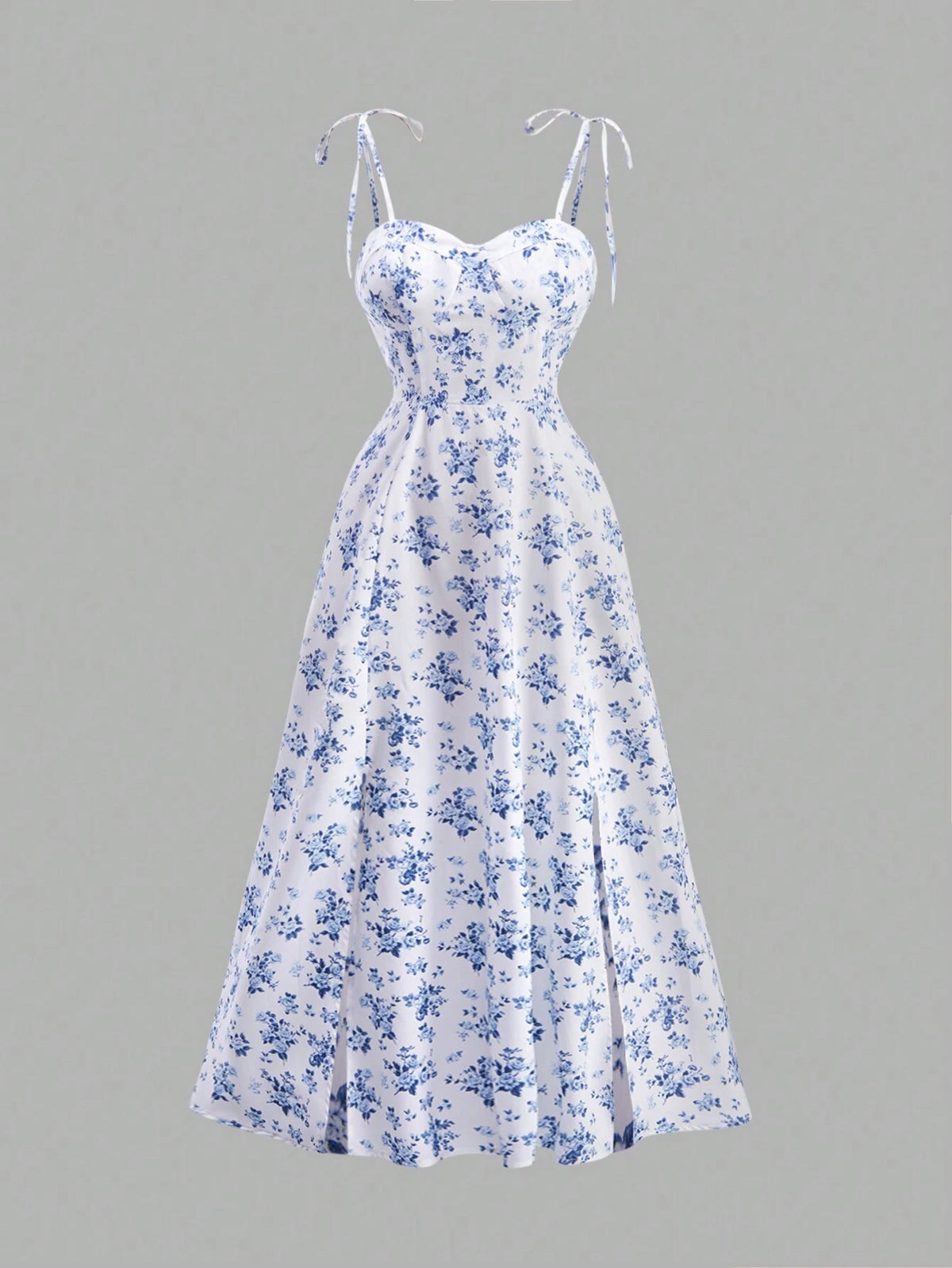 Summer Holiday Small Ditsy Floral Split Hem Cami Dress