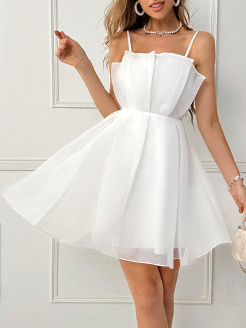 Summer Wedding Daily Elegant Holiday Date INS Music Festival Patchwork Mesh V-Neck Back Zipper