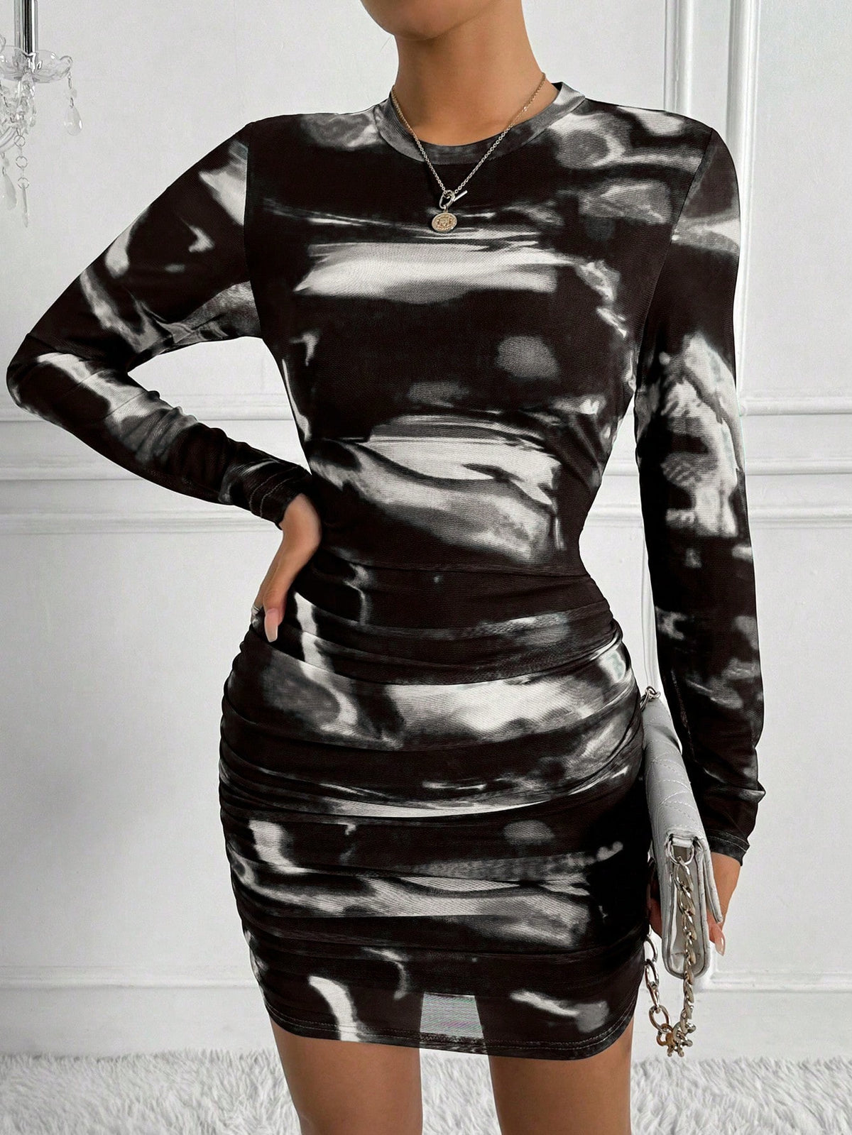 Tie-Dye Long Sleeve Dress