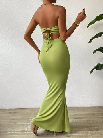 Twist Front Tube Dress