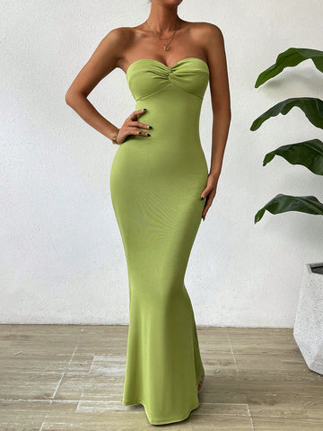 Twist Front Tube Dress