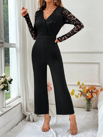 Women'S Patchwork Lace Bodysuit