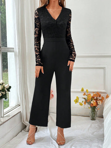 Women'S Patchwork Lace Bodysuit