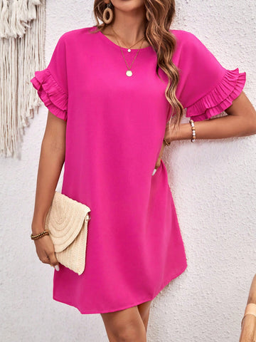 Women'S Round Neck Straight Dress