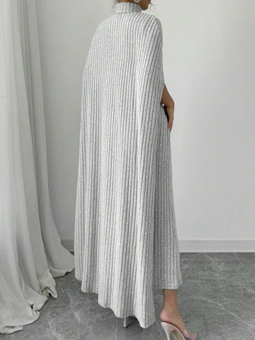 Women Elegant Stand Collar Dolman Sleeve Dress