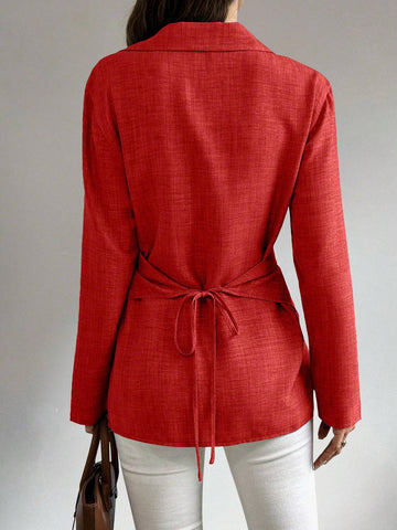 Privé Women Front Button Casual Shirt For Commuting, Autumn