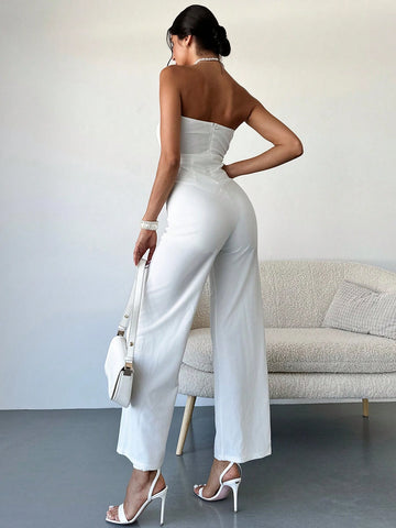 Women Romantic Elegant Floral Mesh Jumpsuit