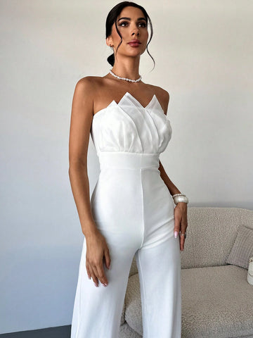 Women Romantic Elegant Floral Mesh Jumpsuit