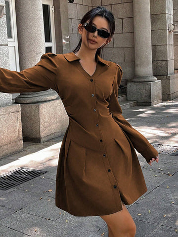 Women Solid Color Simple Fashionable Casual Everyday Dress