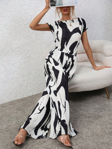 Women's Batman Printed Top And Pants Set