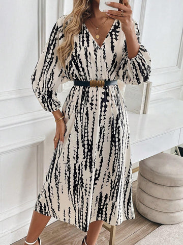 Women's Batwing Sleeve Dress, 3/4 Sleeve Casual Elegant Dress