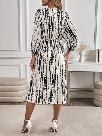 Women's Batwing Sleeve Dress, 3/4 Sleeve Casual Elegant Dress