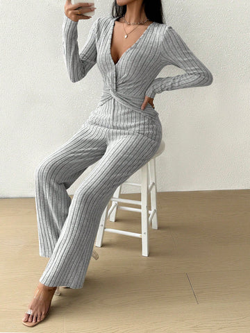Women's Bodice Twist Knot Jumpsuit