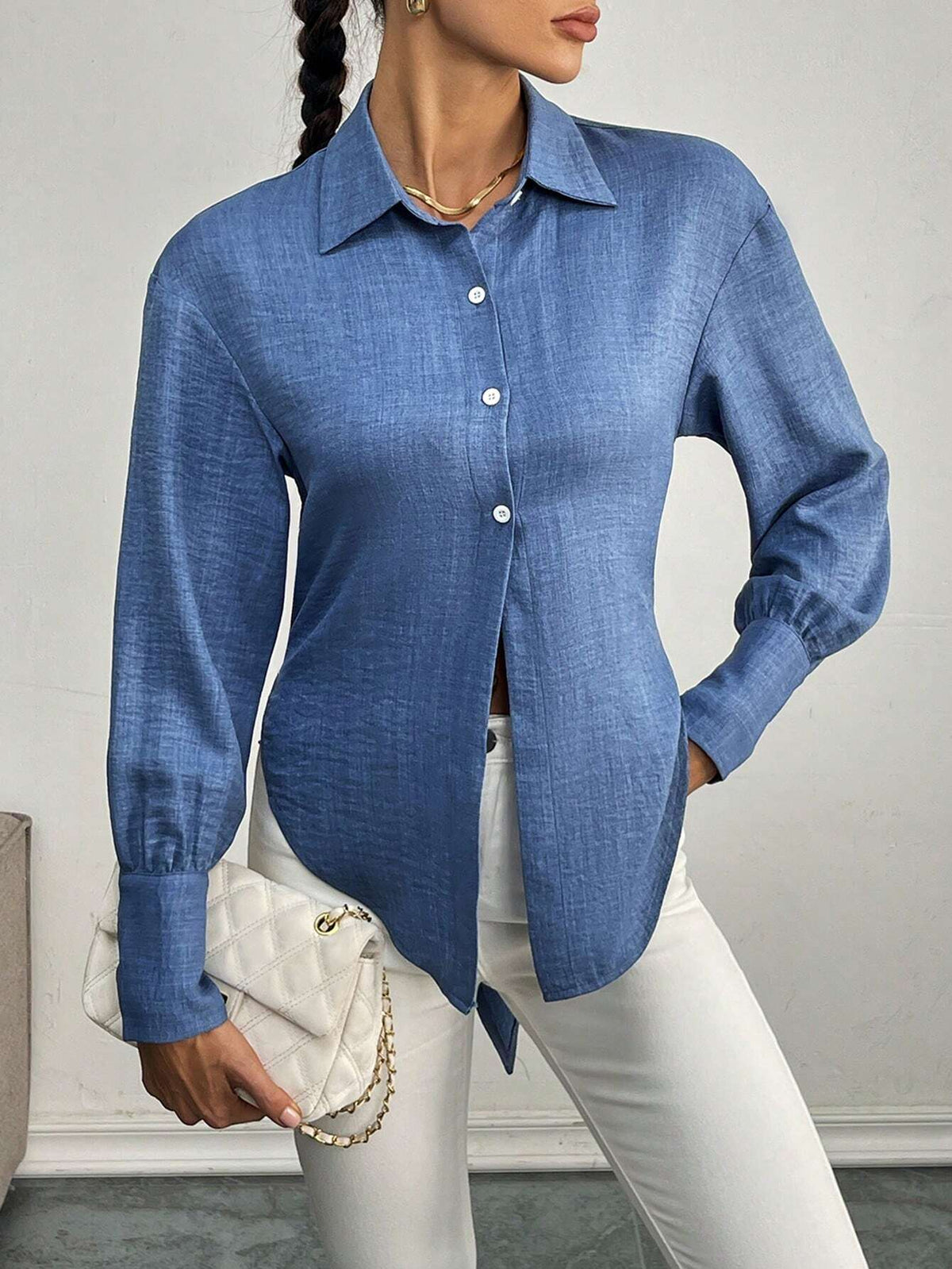 Privé Women's Bow Back Long Sleeve Blouse