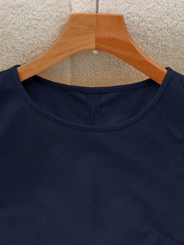 Privé Women's Bow Decoration Solid Color Round Neck Sleeveless Simple Casual Shirt