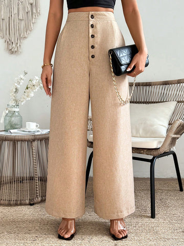 Privé Women's Button-Through Wide Leg Pants